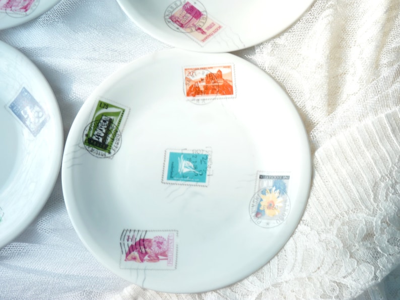 Set of 4 Limoges Porcelain Singer Dessert Plates Stamps Etsy