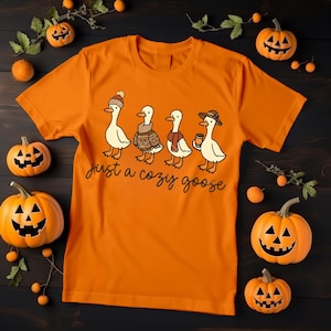 Funny Cozy Goose, Autumn Goose Shirt Png, Cute Autumn Animal Design for Shirts, Fall Sublimation Png, Autumn Png Fall Goose PNG Goose Autumn