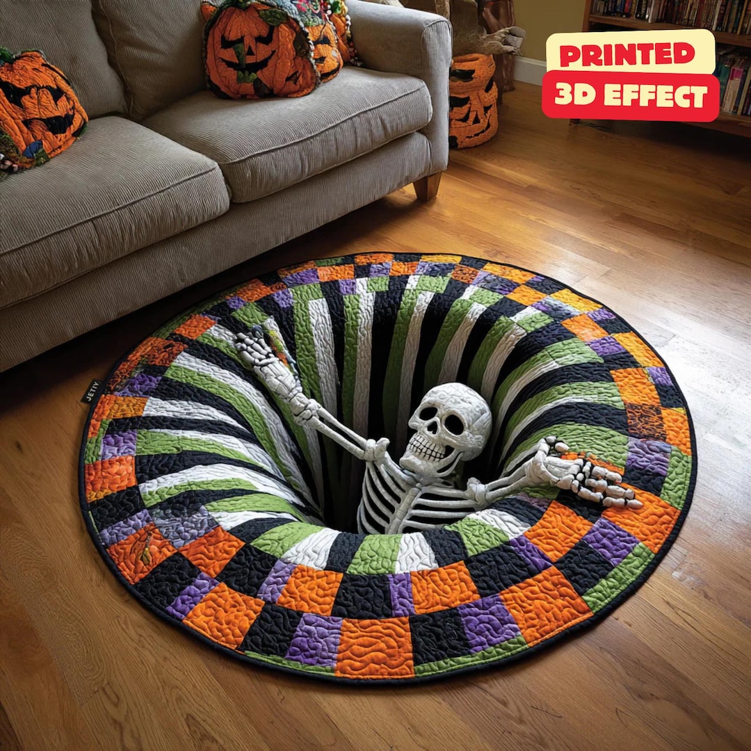 Skeleton Welcome Rug Halloween Skeleton Snare 3D Printed Rug, Halloween Skeleton Welcome Mat ...