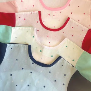 ORGANIC Children&#39;s craft apron with sleeves-Different designs! Can be ordered with name!
