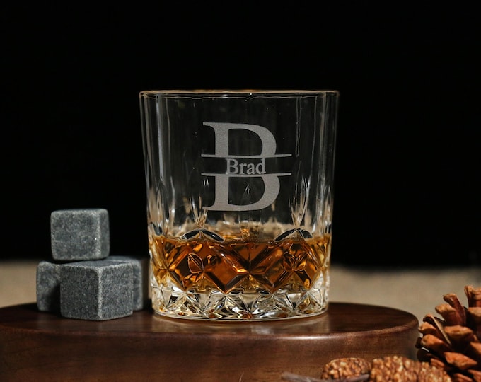 Personalised 11oz Whiskey Glass Engraved Custom Glassware Personalized Glass for Whiskey Drink Birthday Gift Wedding Gift for Him or Her