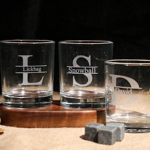 Personalised 11oz Whiskey Glass Engraved Custom Glassware Personalized Glass for Whiskey Drink Birthday Gift Wedding Gift for Him or Her