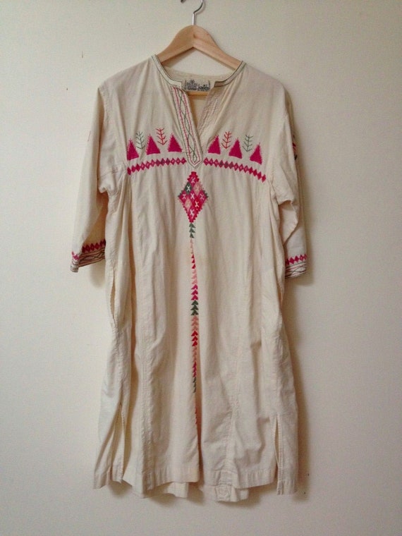 KASIDA Vintage Cotton Caftan Kurta Boho Dress Size