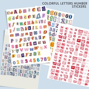 Colorful Alphabet Number Stickers: Ransom Letter Style DIY Craft