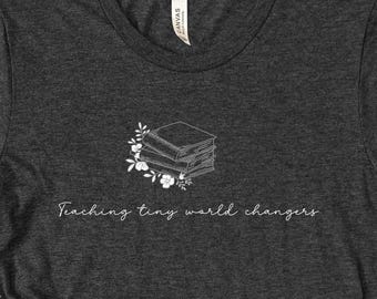 Teaching Tiny World Changers Tshirt, Teacher Shirts Currently Crashing Out, Kindergarten Teacher Appreciation Gifts, Back To School Shirt