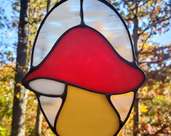 Stained Glass Mushroom Suncatchers