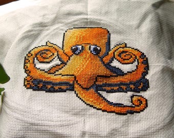 Patrón de punto de cruz de pulpo