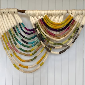 Large Handmade Wall hanging, Textile Art, Contemporary Soft Texture Fiber Hemp Art, Macrame Home Decor, Boho Woven Tapestry Wall Decor