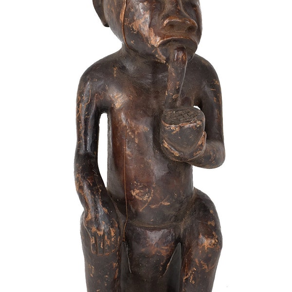 Figurine Kongo Assis Bois Congo