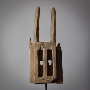 Dogon Carved Wood Horned Mask Mali