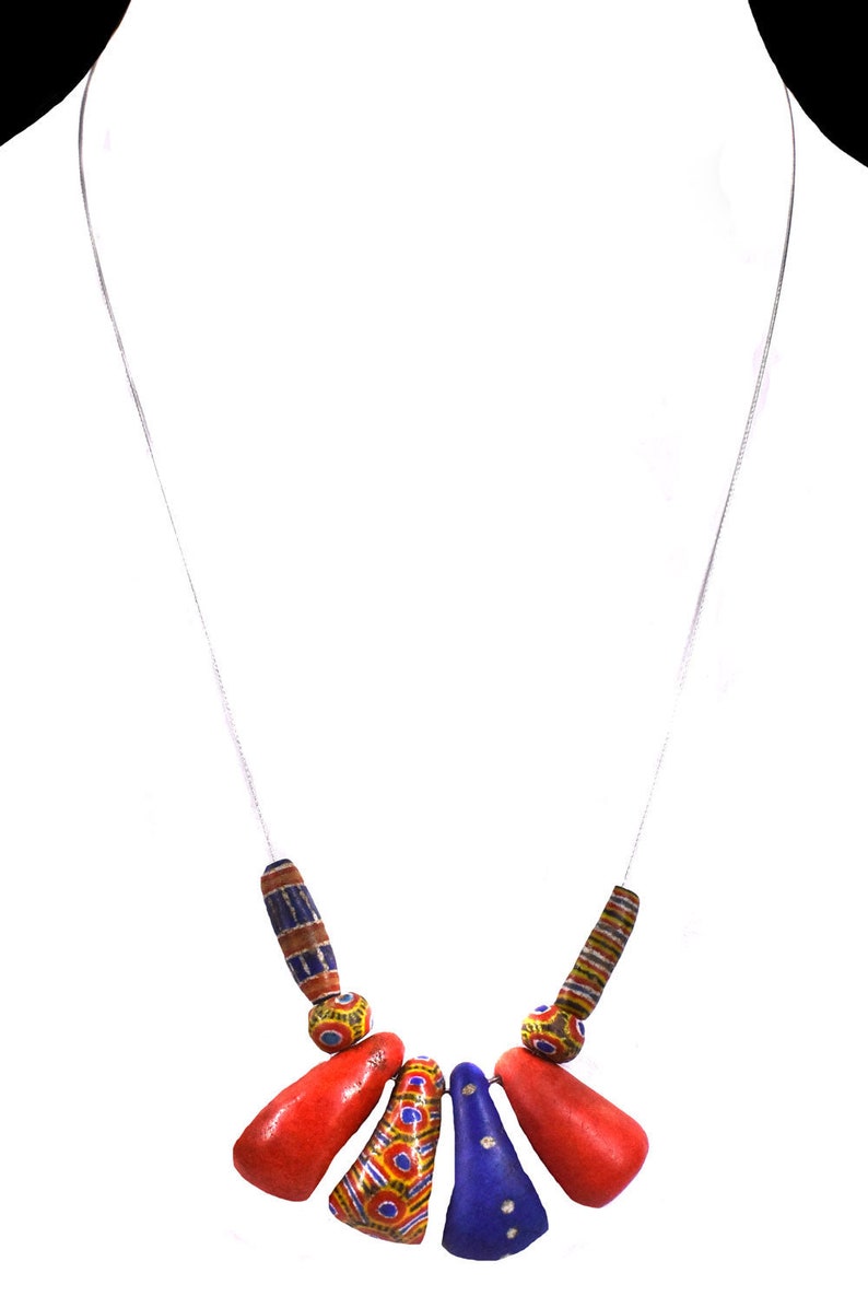 Kiffa Powder Glass Beaded Necklace Mauritanian image 2