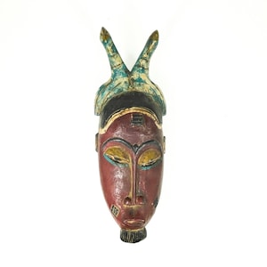 Guro Yaure Horned Portrait Mask Côte d&#39;Ivoire