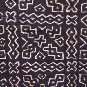 Bògòlanfini Black Mudcloth Textile Mali 59x29 Inch