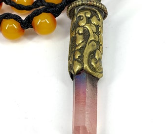 Tibetan Necklace With Crystal Pendant