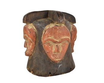 Fang Helmet Mask with Four Faces Gabon