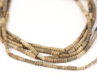 Tomb Beads Terrakotta Pärlor Mali JK Brun Kollektion 49 Tum