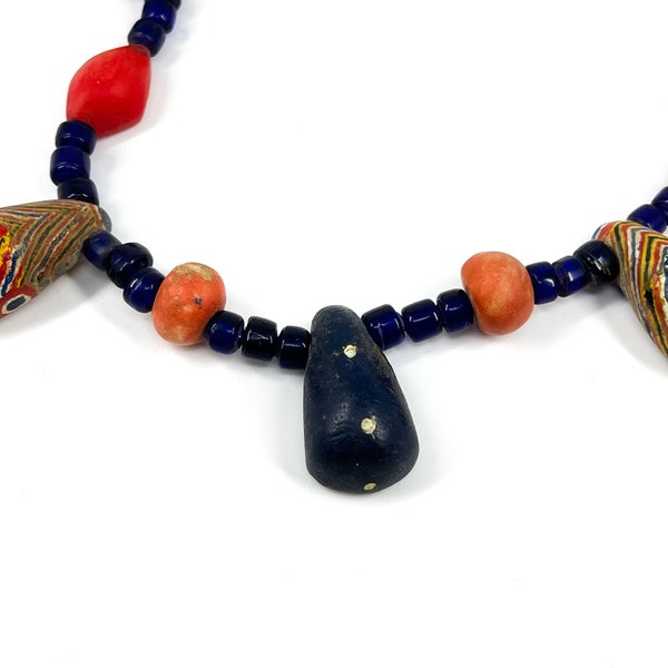 Kiffa Powder Glass Beads Necklace Mauritanian Africa 25 Inch