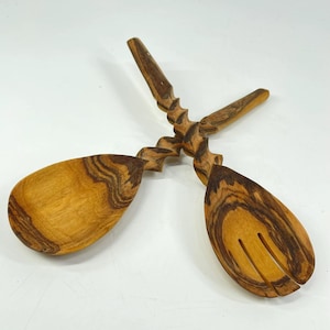 Set di cucchiai da portata Maasai in legno d'ulivo, Kenya