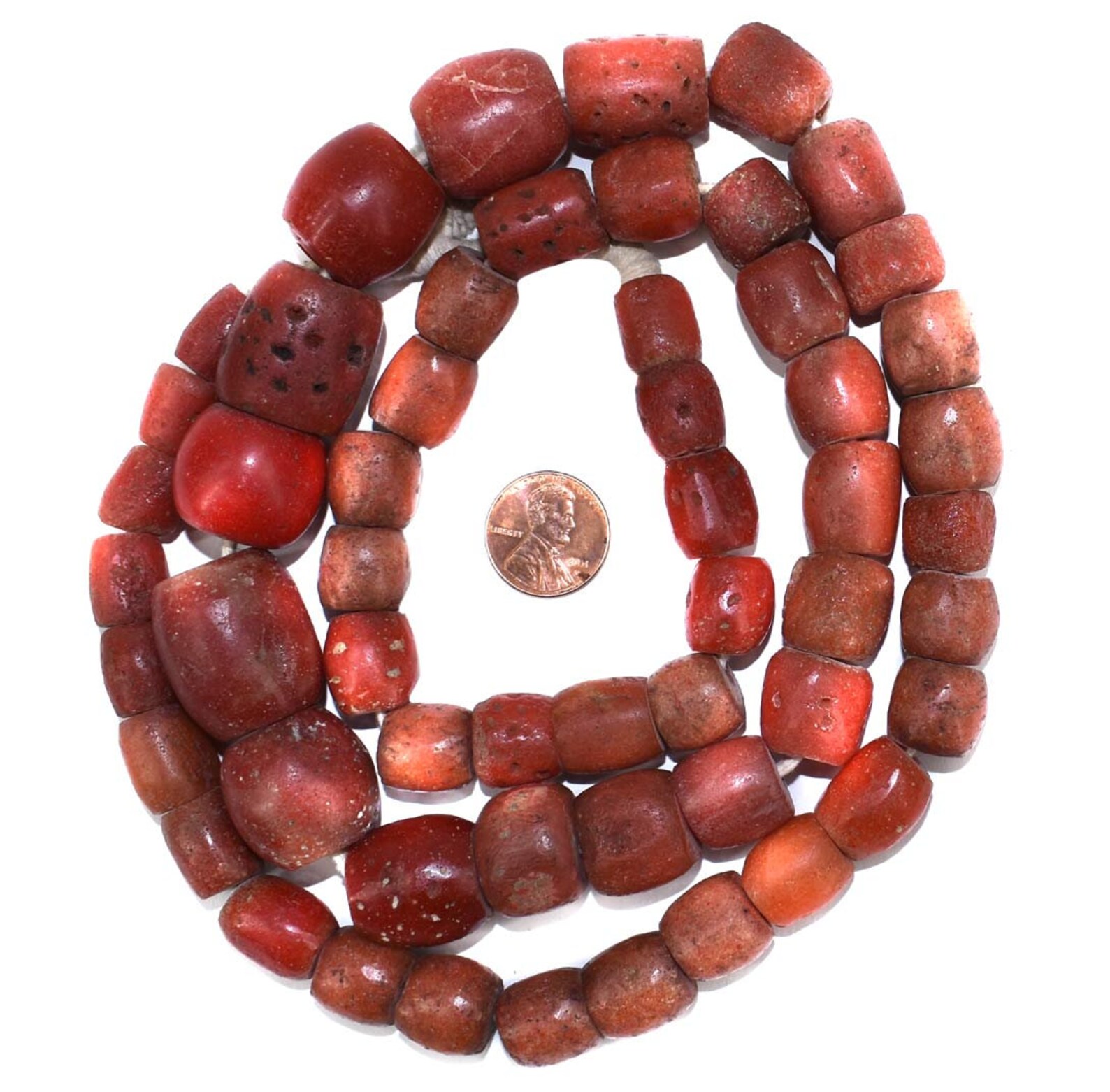 Yoruba Beads Mock Coral Africa 35 Inch 133437 Etsy