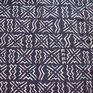 Bògòlanfini Black Mudcloth Textile Mali 51x31 Inch