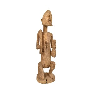 Dogon Kneeling Figure Wood Mali African Art