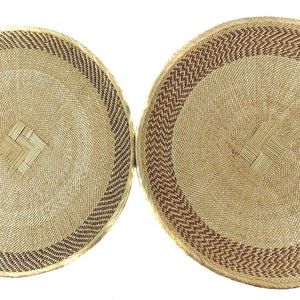 2 Tonga Baskets Pair Binga Zimbabwe 20-21 Inch