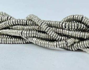 Silver Colored Heishi Beads Ethiopia
