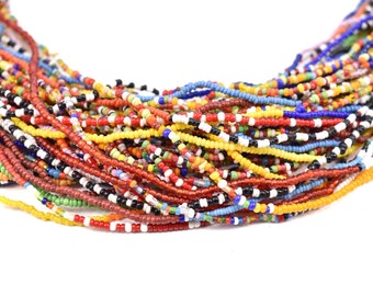 Multicolor Baule Tamba Seed Bead Necklace