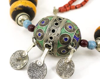 Berber Beaded Moroccan Necklace 30 Inch