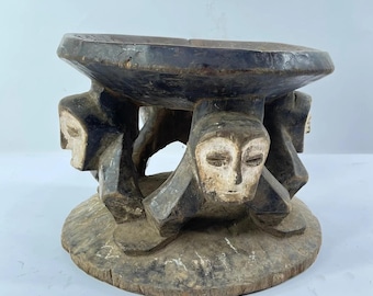 Lega Figural Wooden Stool Congo