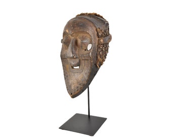 Kuba Beaded Mask on Custom Stand Congo