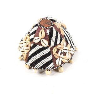 Kuba Beaded Noble&#39;s Hat with Cowrie Shells Congo