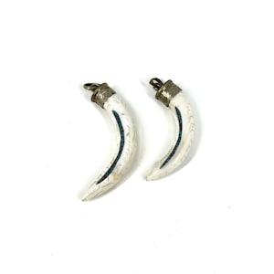 2 Sacred Chank Shell Pendants Tibet