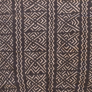 Bògòlanfini Black Mudcloth Textile Mali 55x32 Inch
