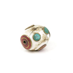Tibetan Bead Loose Silver Repoussé