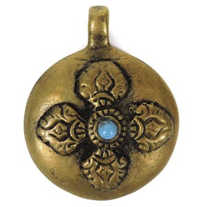 Tibetan Baby Soother Coin Pendant Brass Calendar Zodiac