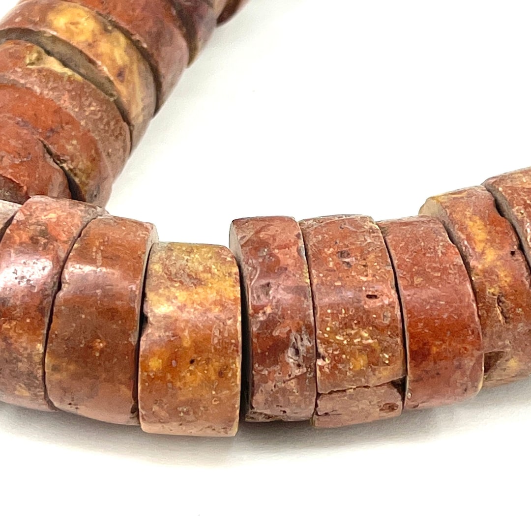 Bauxite Stone Carved Beads Ghana Africa 22 Inch 142648 Etsy