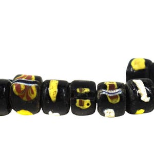 14 Rare Black Venetian Trade Beads