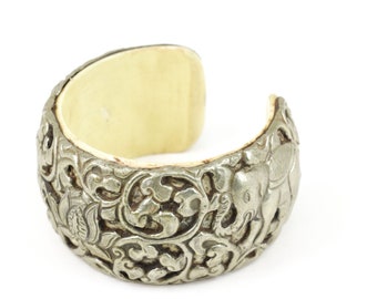 Tibetan White Resin Repousse Bracelet