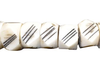 Mudcloth Batik Bone Beads Kenya