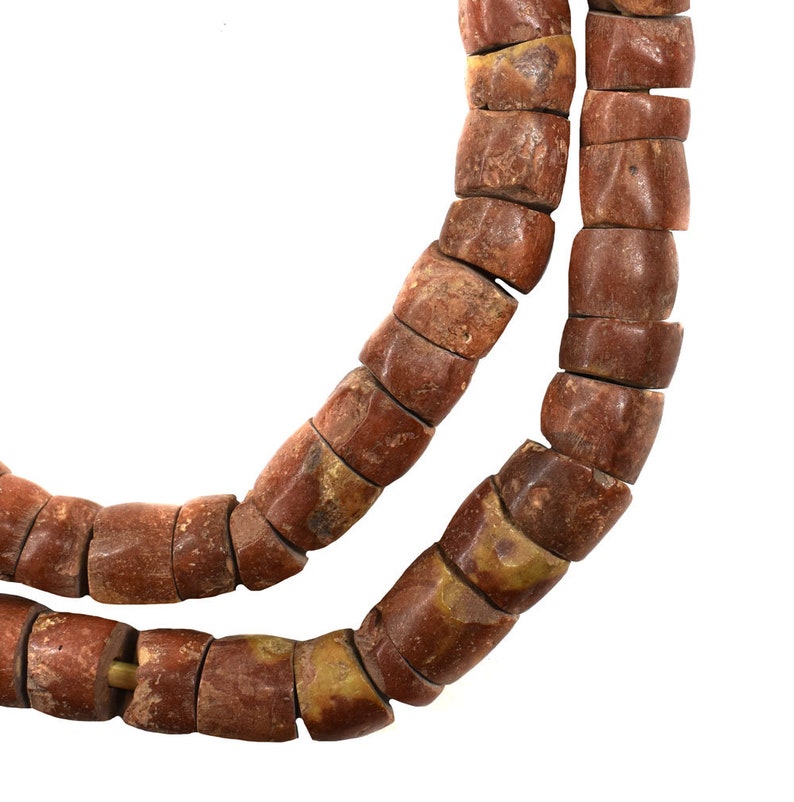Bauxite Stone Carved Beads Ghana Africa 135640