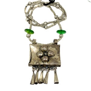 Ethiopian Silver Engagement Pendant Necklace 30 Inch