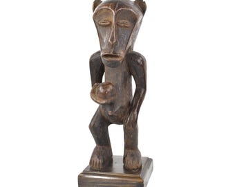 Figura de madera de pie Makonde sobre base personalizada, Tanzania