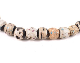 Venetian Dotted White Trade Beads