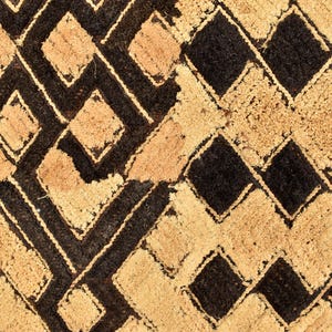Kuba Raffia Square Textile Congo 23x22 Inch