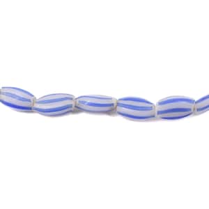 Melon Striped Venetian Blue Trade Beads