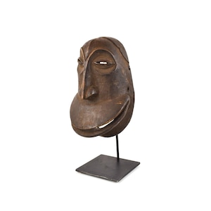 Hemba Carved Wood Mask With Custom Stand Congo 145887