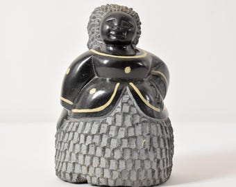 本物のアフリカ美術、ショナ族の彫刻、美しい女性、ジンバブエの