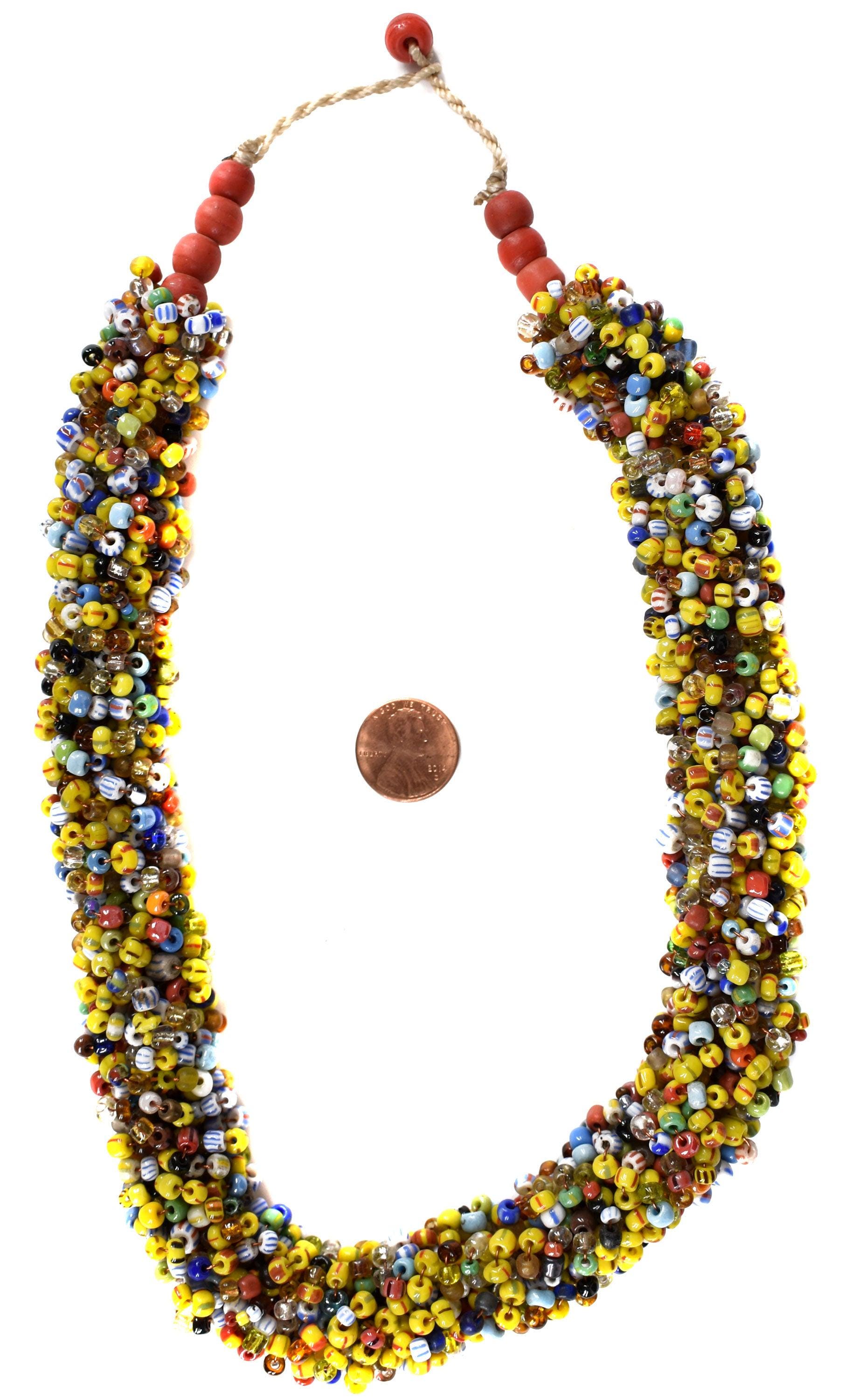 Collar de cuentas de semillas para boda mauritana de 86 cm, image size:1812x3000