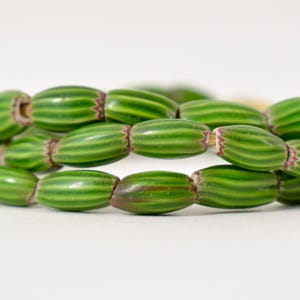 Venetian Watermelon Chevron Green Trade Beads